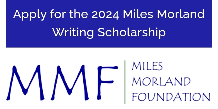 The Miles Morland Foundation Writing Scholarship Logo and Application page