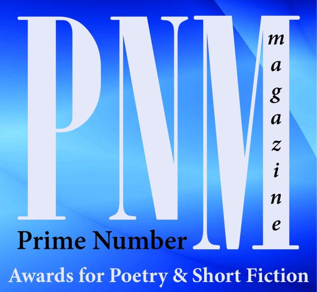 The Prime Number Magazine Awarss logo, blue and silver. 