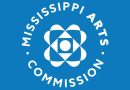 The Mississippi Arts Commission Artist Fellowships, logo, circle, blue and white.